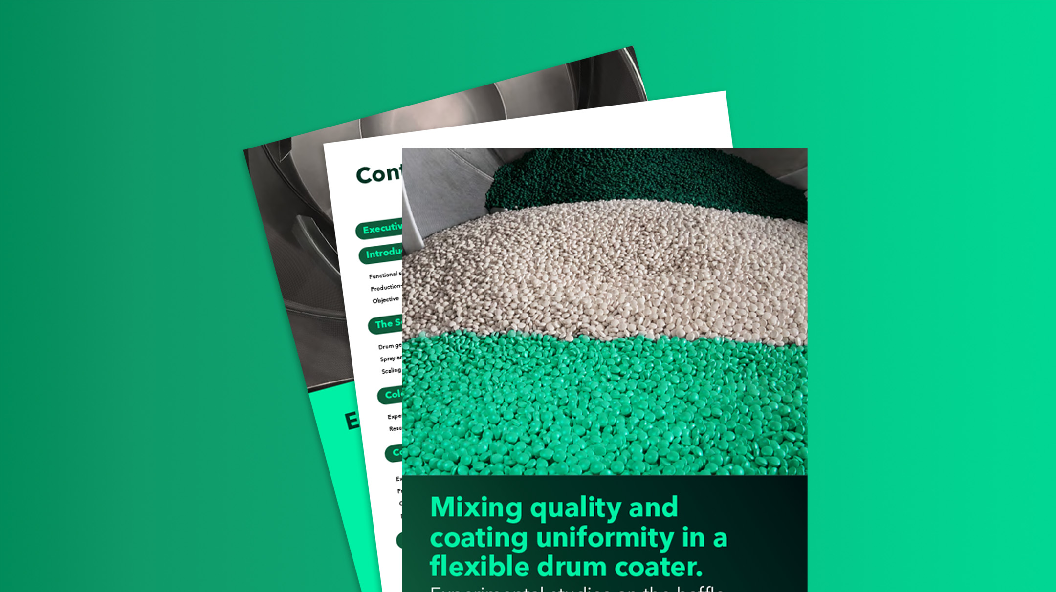 Mixing quality and coating uniformity in a flexible drum coater.