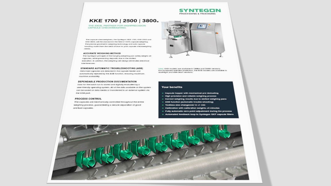 KKE capsule checkweighing series overview