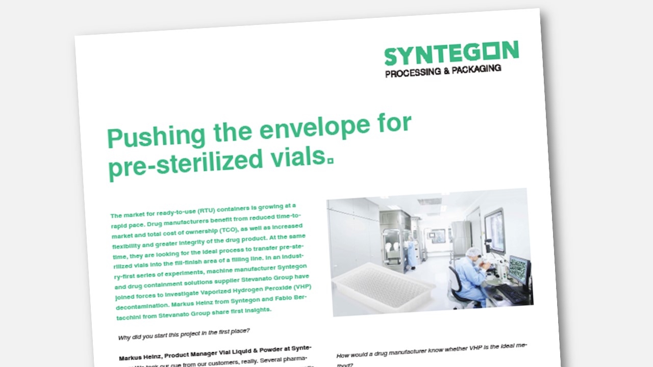 Pushing the envelope for pre-sterilized vials