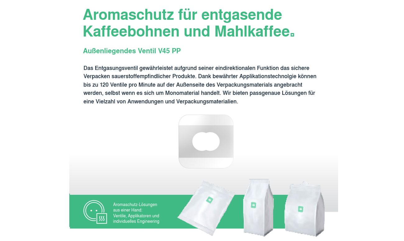 Datenblatt Außenliegendes Ventil V45PP