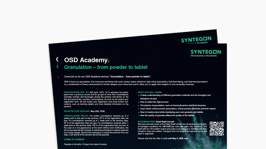 Granulation: From Powder to Tablet