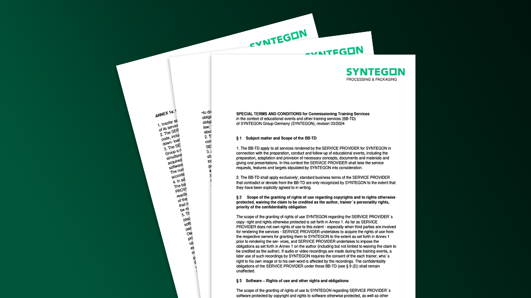 Special T&Cs for Training Services (BB-TD) – Syntegon Germany