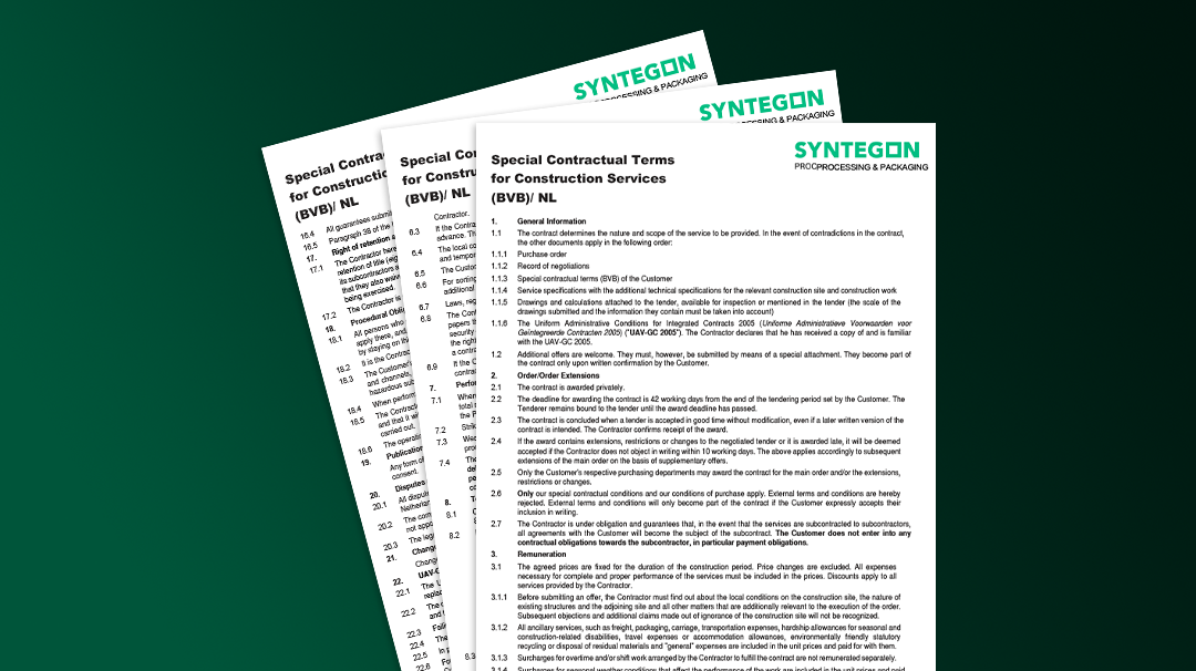 Special Contractual Terms for Construction Services