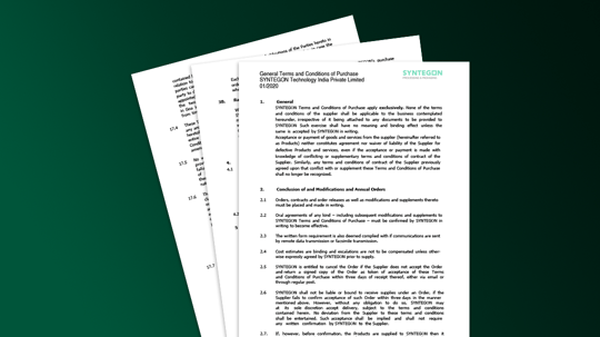 General Terms and Conditions of Purchase, Syntegon Technology India Private Limited