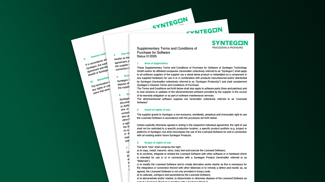 Supplementary Terms and Conditions of Purchase for Software Syntegon Group