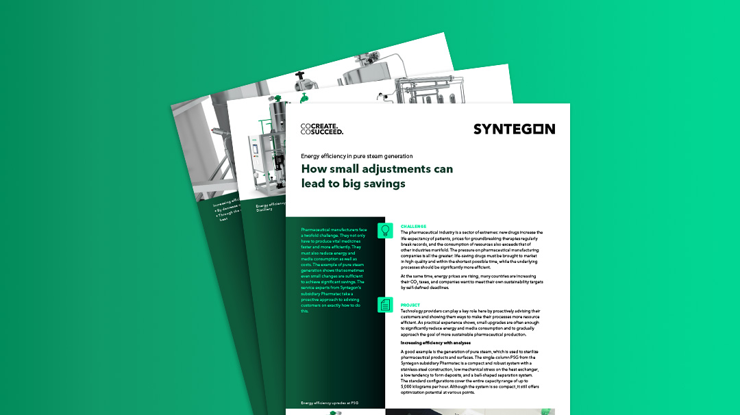 Pure steam energy efficiency for cost savings